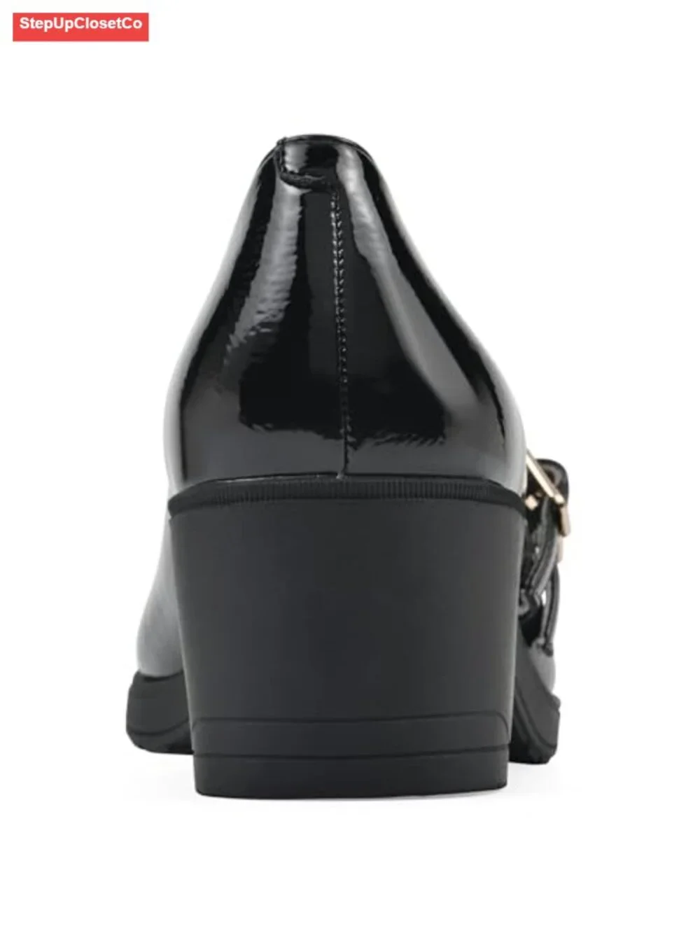 Hunta Double-Strap Mary Jane Pump with Low Block Heel